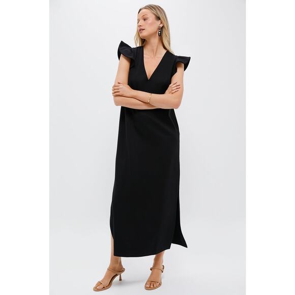 POMANDER PLACE Black Flutter Sleeve Miko Dress Size S NWT - Picture 7 of 8